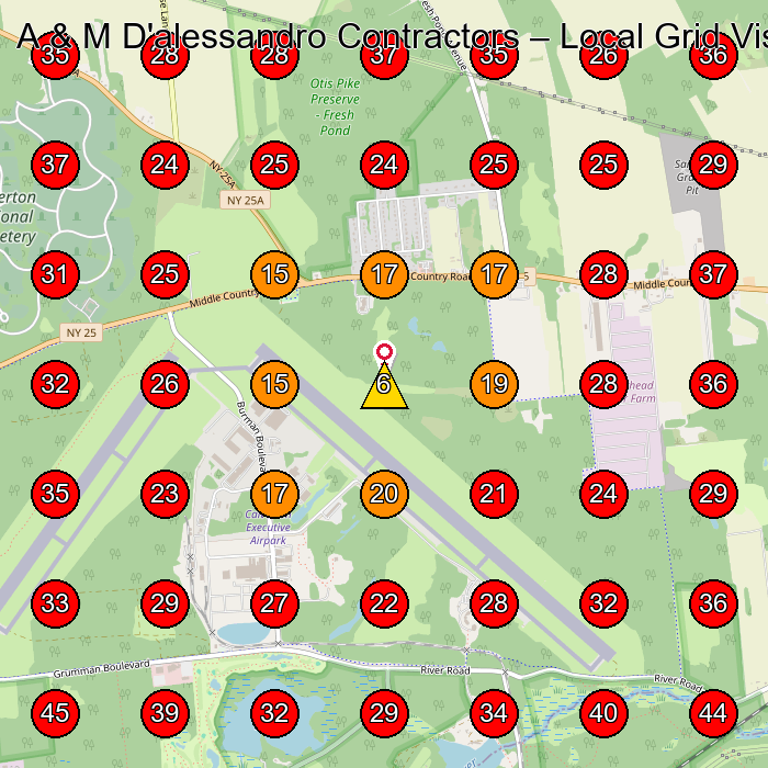 A & M D'alessandro Contractors GeoGrid visibility map for Masonry Contractor in None